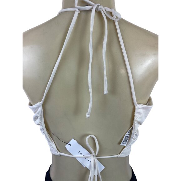 White Halter Tie-Back Crop Top By Topshop - Size M - New - Picture 4 of 7